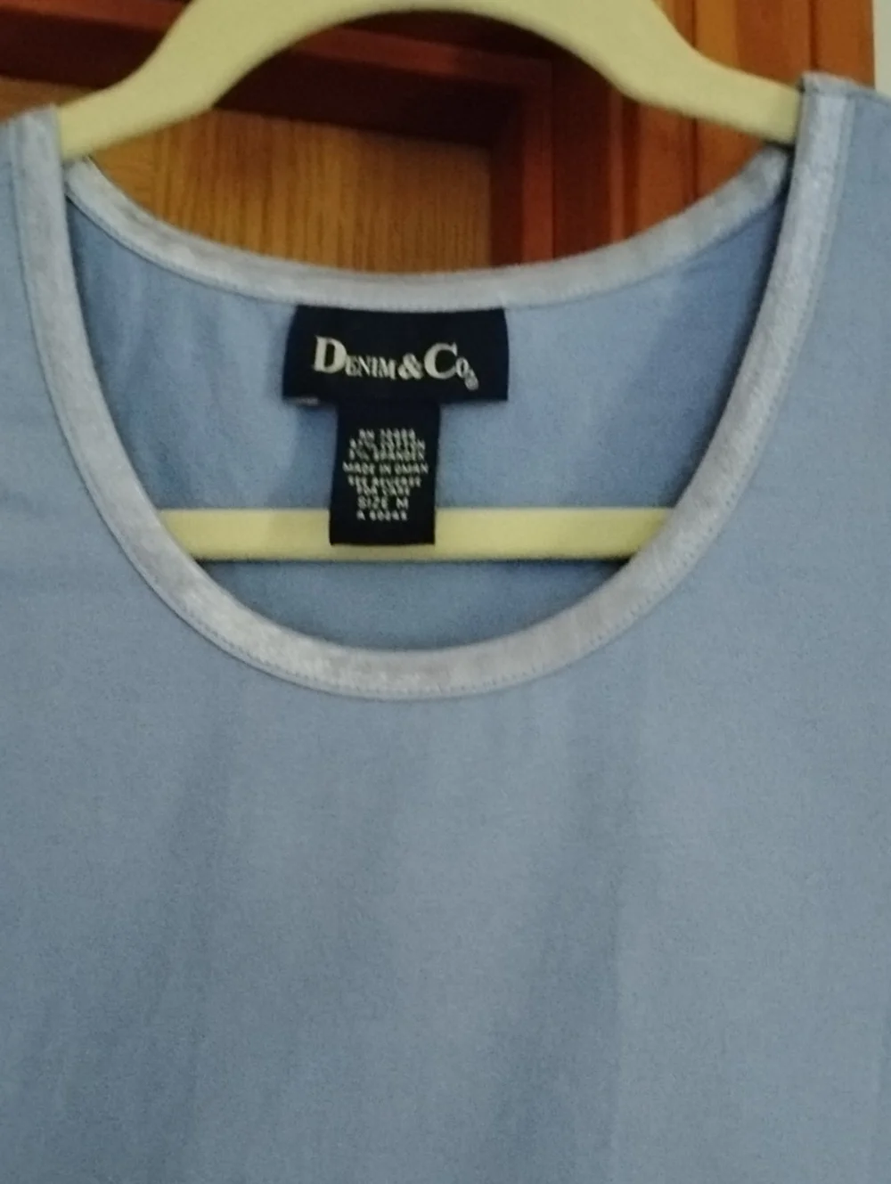 Denim&Co Light Blue Floral Button-Down Blouse with Coordinating Tank Top Medium